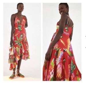 Farm Rio Red Macaw Wrap Dress